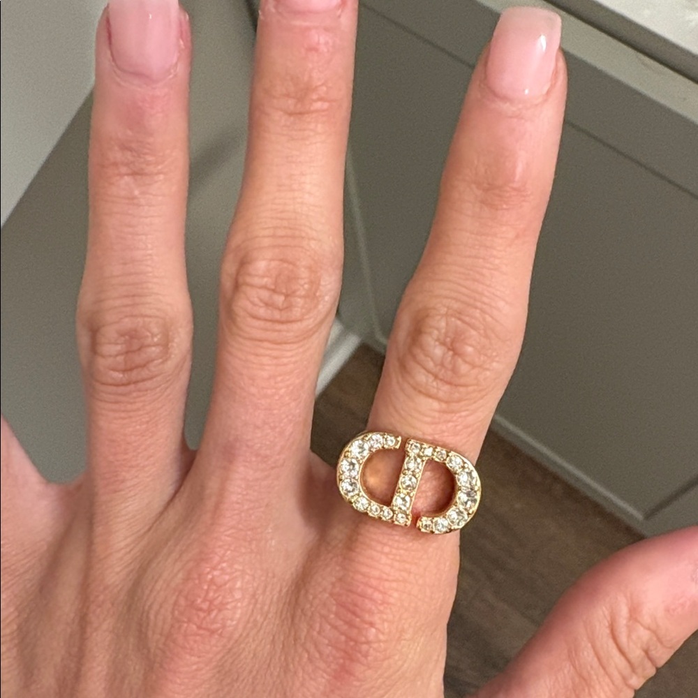 Gold DIOR Logo Ring